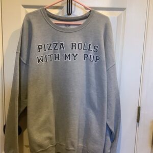 Fruit of the Loom Gray Sweatshirt for a “Pizza Roll” Lover (Unisex)